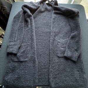 Long Black Fuzzy Duster